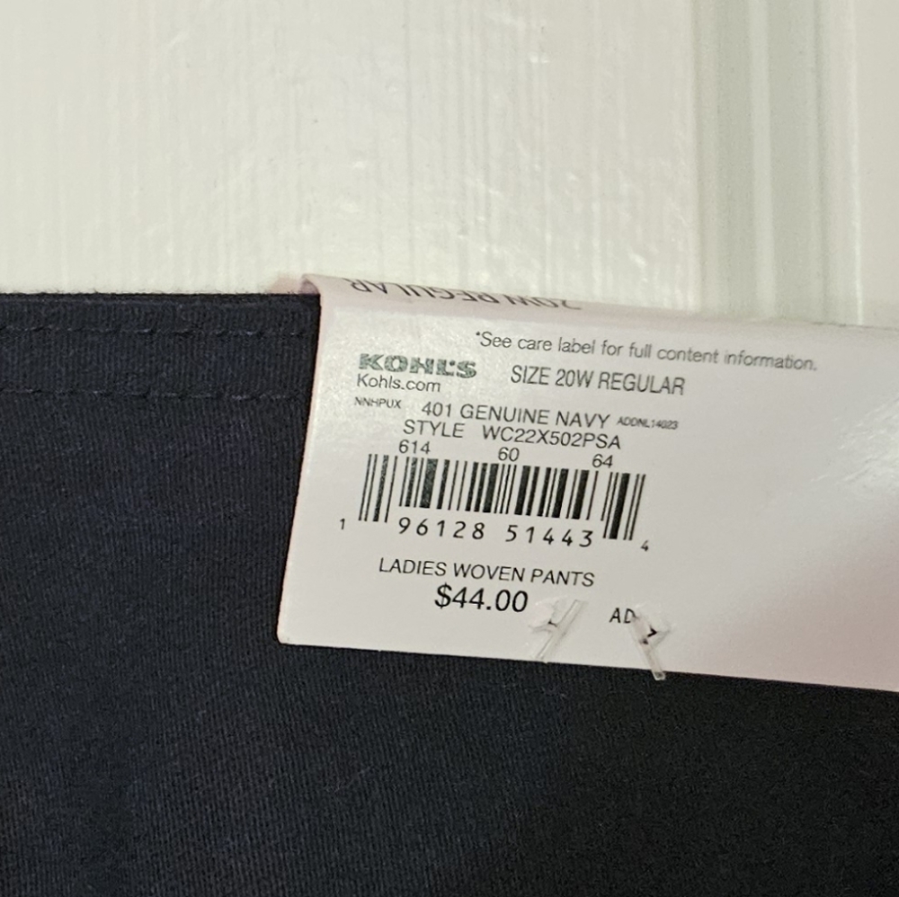 Croft & Barrow 20W Effortless Stretch Pant in Navy Blue NWT - Picture 9 of 9
